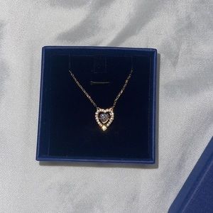 SWAROVSKI COLLECTION SPARKLING DANCE HEART NECKLACE, WHITE, ROSE GOLD TONE